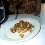 Amuse-bouche of chickpea bruschetta at Babbo. NYC. 16.06.12