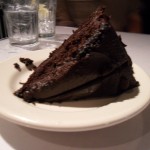 Double chocolate cake for dessert after Gospel Brunch at Sylvia's in Harlem. NYC. 17.06.12