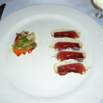 Duck bresaola with pickled vegetables at Babbo. NYC. 16.06.12