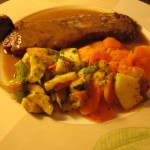 Faux-filet with Pinot Noir sauce and veggies. 20.07.12